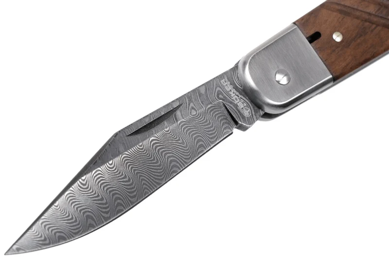 Couteau pliant Böker 98K Damas 110715DAM manche en bois de noyer 11cm