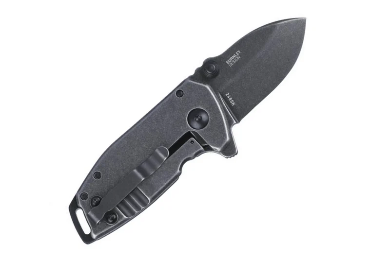 Couteau pliant CRKT Squid Compact 2485K manche en acier inox noir 8cm