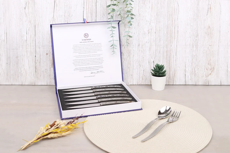 Coffret de 6 couteaux de table Le Coq Français Forêt
