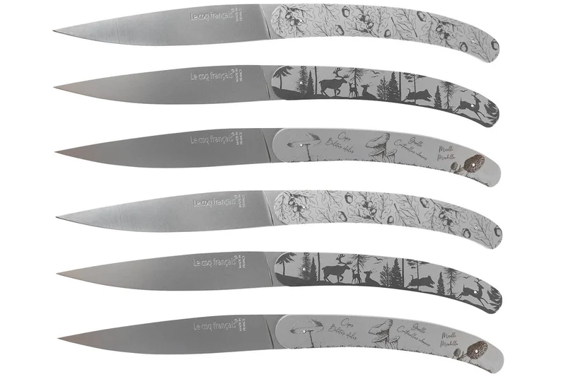 Coffret de 6 couteaux de table Le Coq Français Forêt