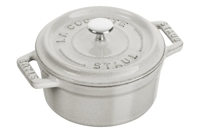 Mini cocotte Staub ronde en fonte émaillée truffe blanche 10cm