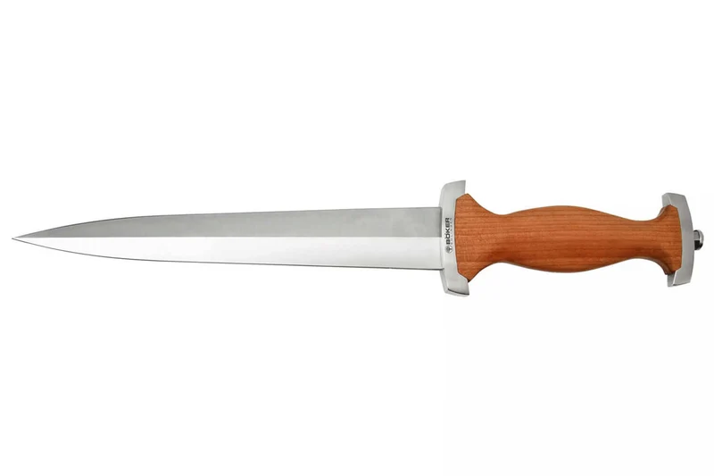 Couteau Böker Swiss Dagger 121553 lame en acier 21,9cm manche en bois de cerisier + étui en métal