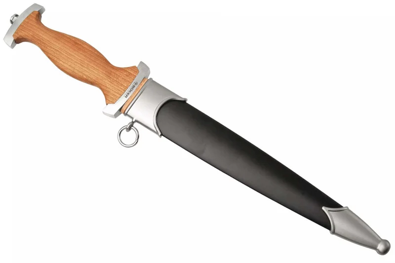 Couteau Böker Swiss Dagger 121553 lame en acier 21,9cm manche en bois de cerisier + étui en métal