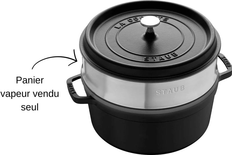 Panier vapeur Staub en acier inoxydable pour cocotte ronde