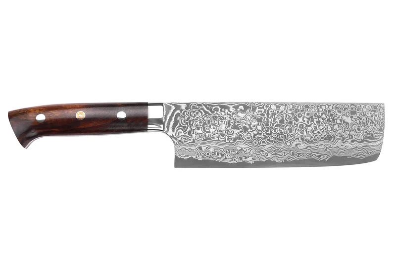 Couteau nakiri japonais Takeshi Saji R2 Damas Mosaïque 16,5cm