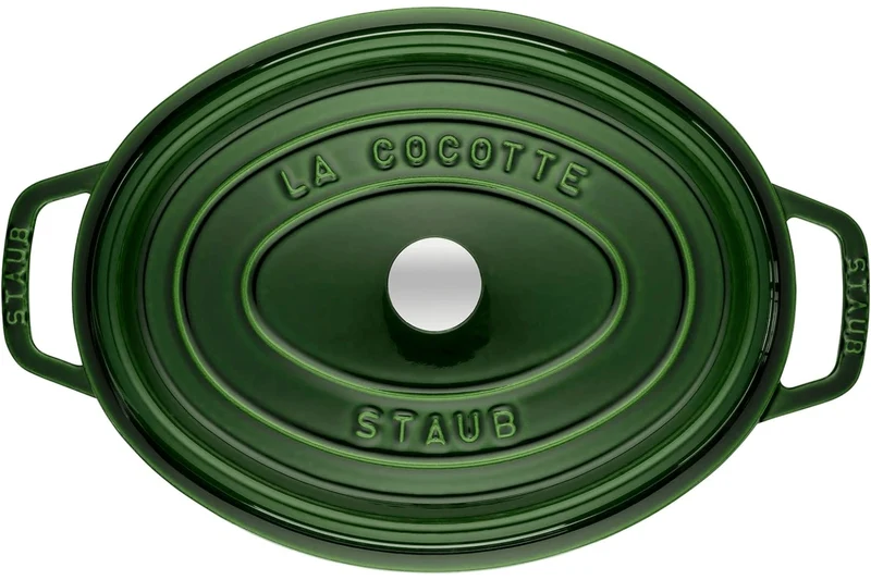 Cocotte Staub ovale en fonte émaillée basilic