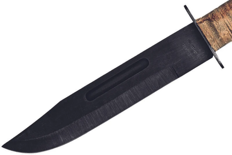 Couteau Bowie Herbertz 101018 lame 18cm manche en cuir + étui en cuir + pierre à aiguiser