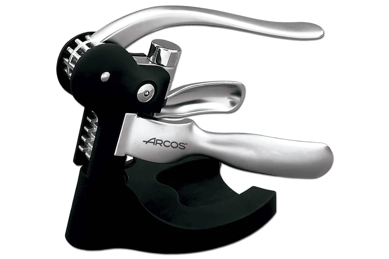 Tire-bouchon à levier Arcos avec coupe-capsule en alliage de zinc et ABS noir 26cm