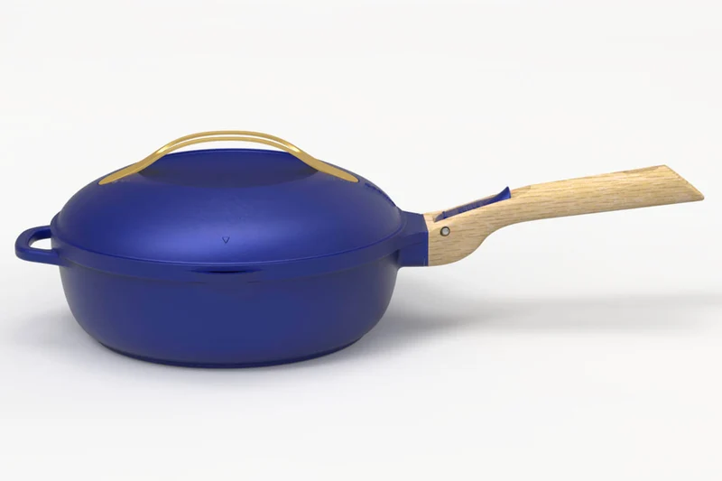 Poêle antiadhérente Cookut La Fabuleuse 8-en-1 bleue