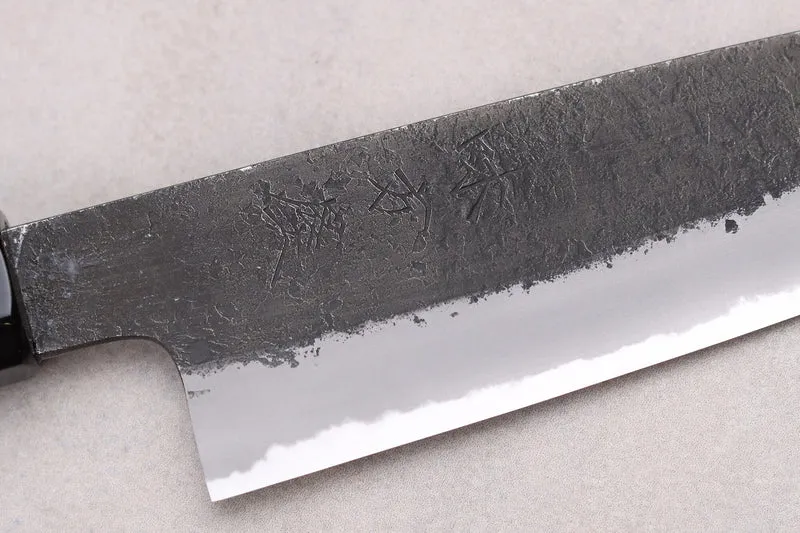 Couteau universel 15cm japonais artisanal Hinoura Mutsumi Ajikataya Black Nashiji