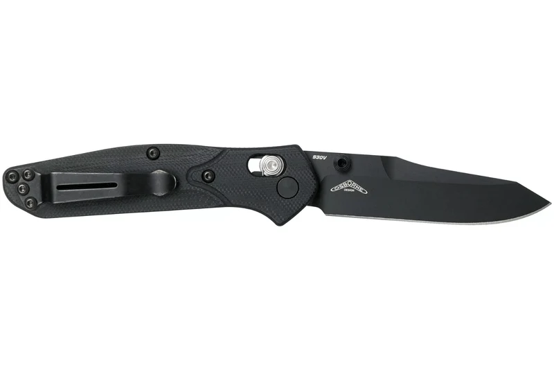 Couteau pliant Benchmade Mini Osborne 945BK-1 lame noire tanto manche G10 noir 9,8cm