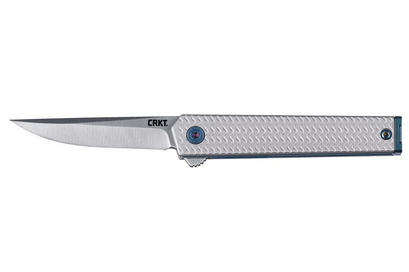 Couteau pliant CRKT CEO Microflipper 7081 manche en aluminium gris 8,25cm