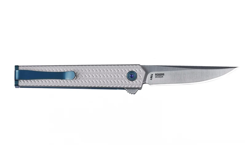 Couteau pliant CRKT CEO Microflipper 7081 manche en aluminium gris 8,25cm