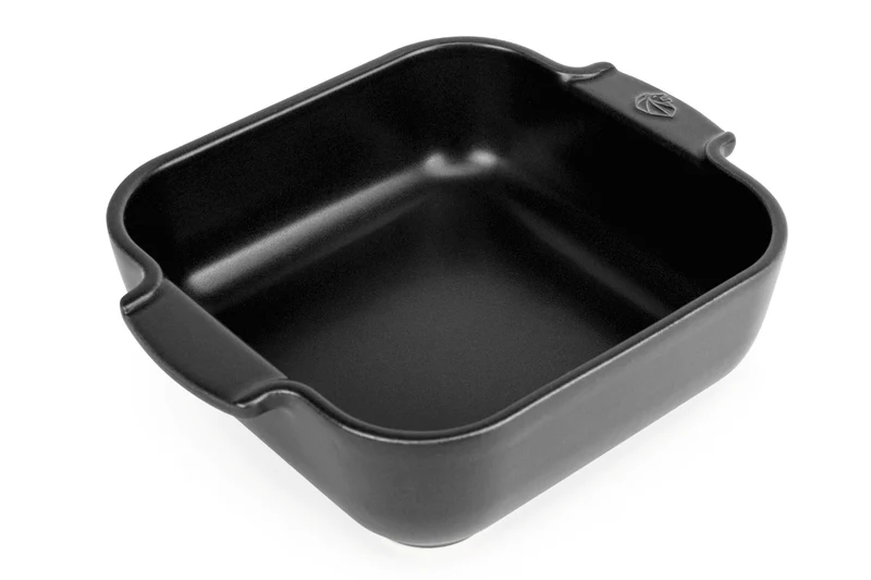 Plat four carré Peugeot Appolia en céramique noire satinée 21x17,5x6cm