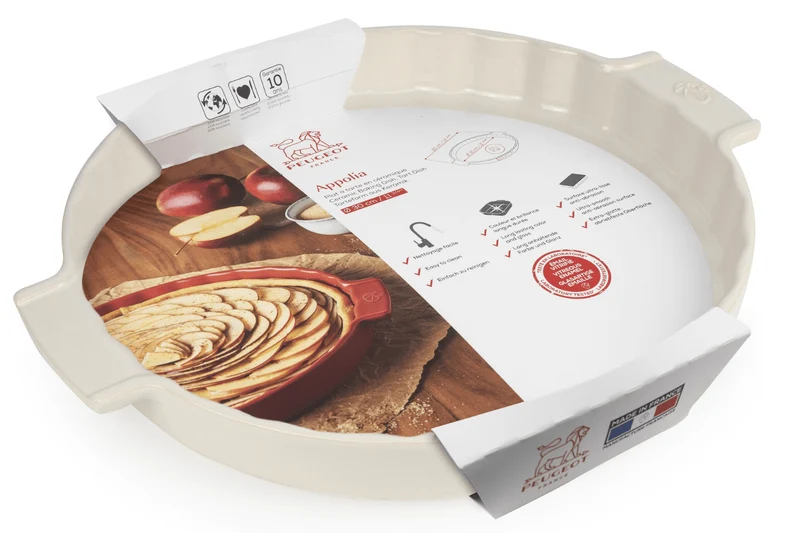 Plat à tarte Peugeot Appolia en céramique écru diamètre 30cm