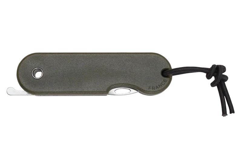 Couteau pliant Skult français éco-responsable Le Banc de Poissons manche vert 10cm