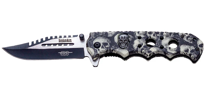 Couteau de Poche Motif Tête de mort Jkr
