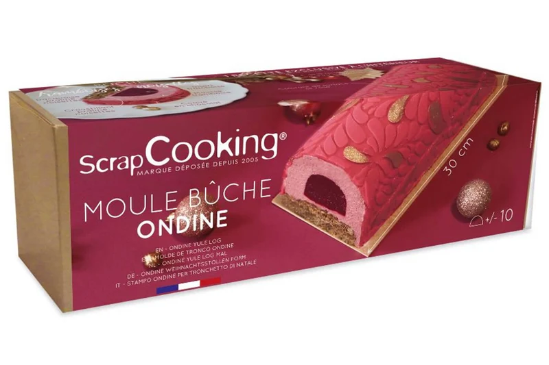 Moule à bûche Scrapcooking Ondine + insert + tapis silicone + support kraft + boite de transport