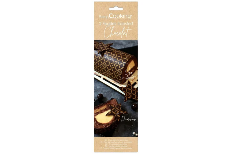 Set 2 feuilles transfert Scrapcooking Couture pour chocolat et bûche