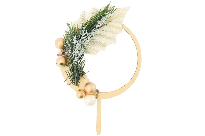 Cake topper Scrapcooking couronne de Noël en bois