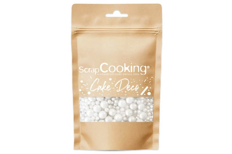 Perles en sucre Scrapcooking Mix blanc effet nacré 60g