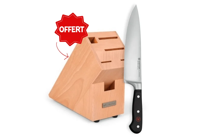 Couteau de Chef Wüsthof Classic forgé 20cm + bloc 6 pièces offert