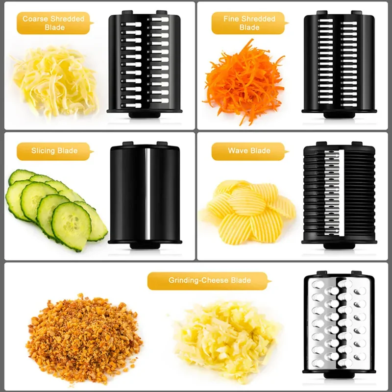 Coupe-légumes Électrique 5 en 1 — 500 W avec 5 Lames Interchangeables