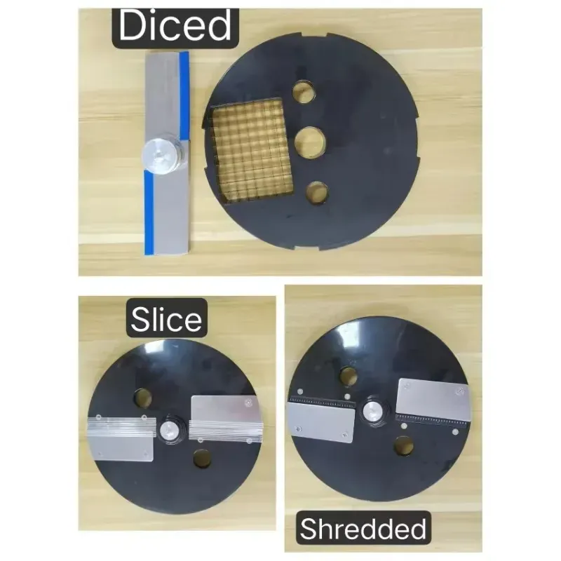 Hachoir Électrique 100W à Disques Interchangeables — Dés, Tranches, Julienne