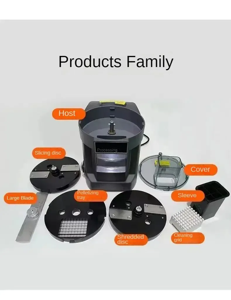 Hachoir Électrique 100W à Disques Interchangeables — Dés, Tranches, Julienne