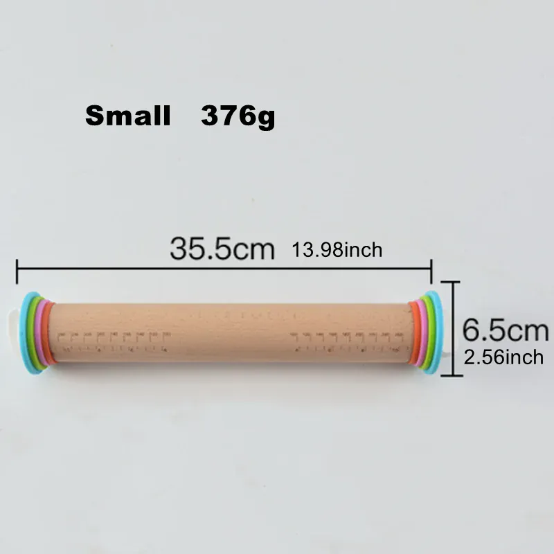 Rouleau à pâtisserie réglable en bois avec anneaux interchangeables