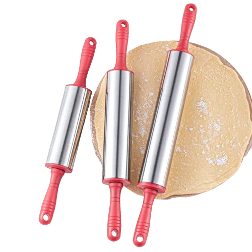 Rouleau à pâtisserie en acier inoxydable pour biscuits et tartes