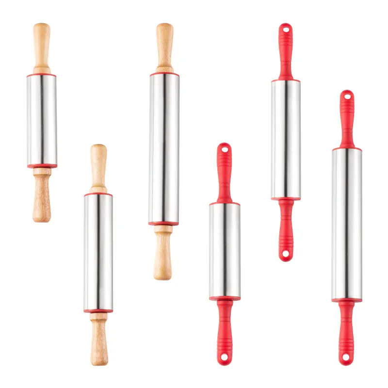Rouleau à pâtisserie en acier inoxydable pour biscuits et tartes