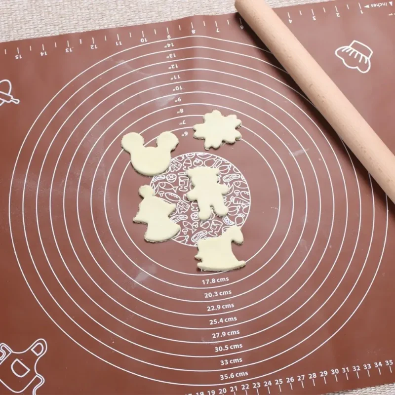 Tapis de cuisson en silicone alimentaire avec repères de mesure pour pâte et pâtisserie