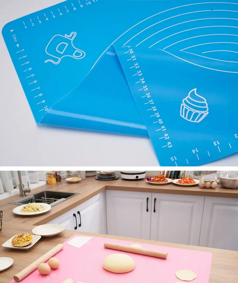 Tapis de cuisson en silicone alimentaire avec repères de mesure pour pâte et pâtisserie