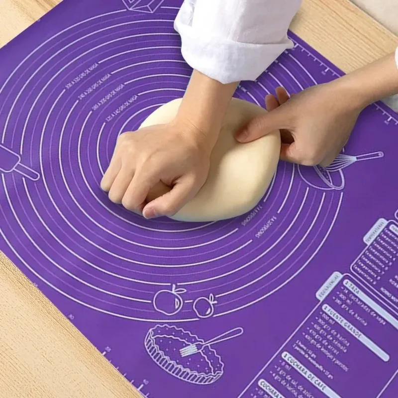 Tapis de cuisson en silicone alimentaire avec repères de mesure pour pâte et pâtisserie