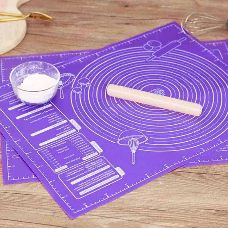 Tapis de cuisson en silicone alimentaire avec repères de mesure pour pâte et pâtisserie