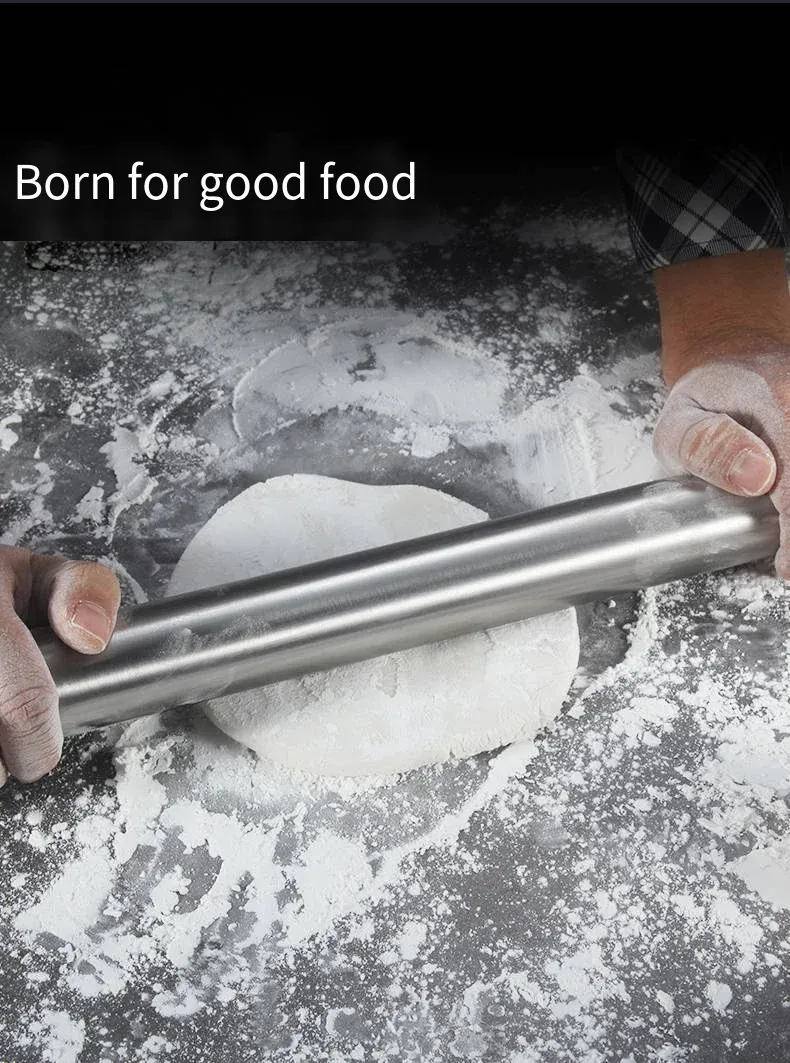 Rouleau à pâtisserie en acier inoxydable de 40 cm - Résistant et facile à nettoyer