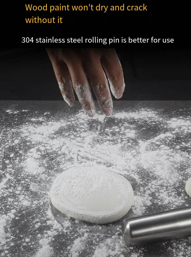 Rouleau à pâtisserie en acier inoxydable de 40 cm - Résistant et facile à nettoyer