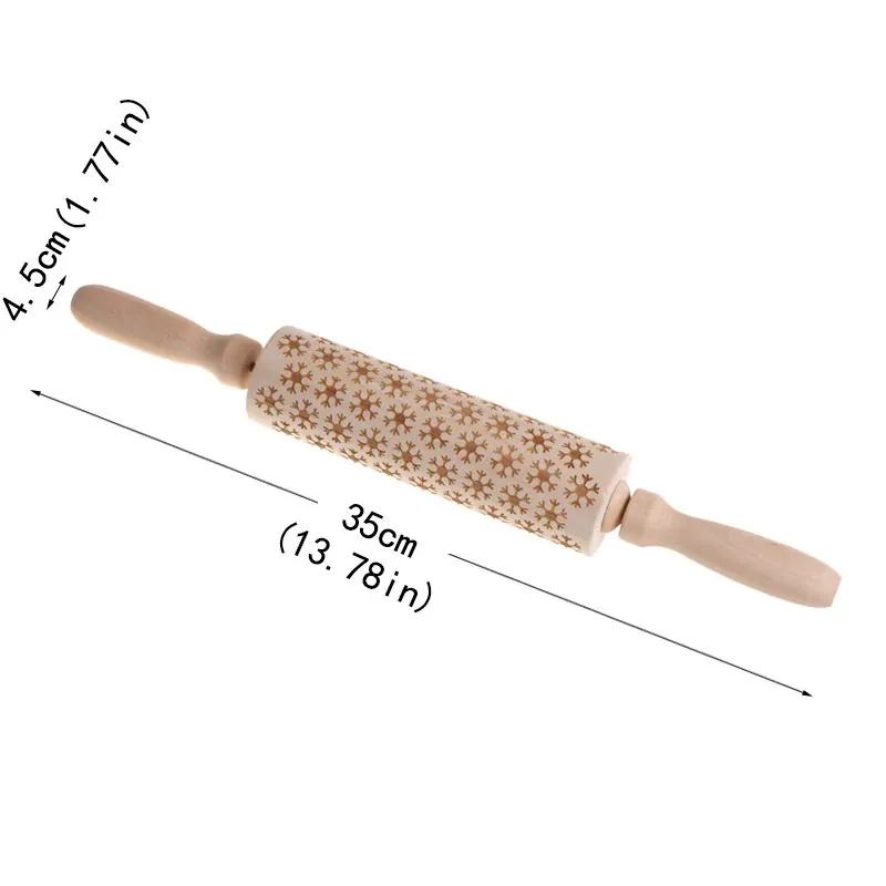 rouleau à pâtisserie en bois gravé pour biscuits et gâteaux - Accessoires de cuisine