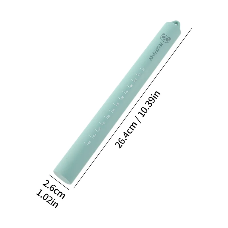 Rouleau à pâtisserie en silicone anti-adhérent avec noyau en acier inoxydable - Outil de cuisson multifonctionnel