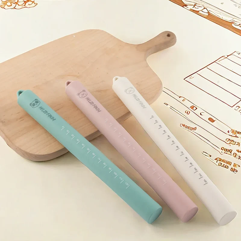 Rouleau à pâtisserie en silicone anti-adhérent avec noyau en acier inoxydable - Outil de cuisson multifonctionnel