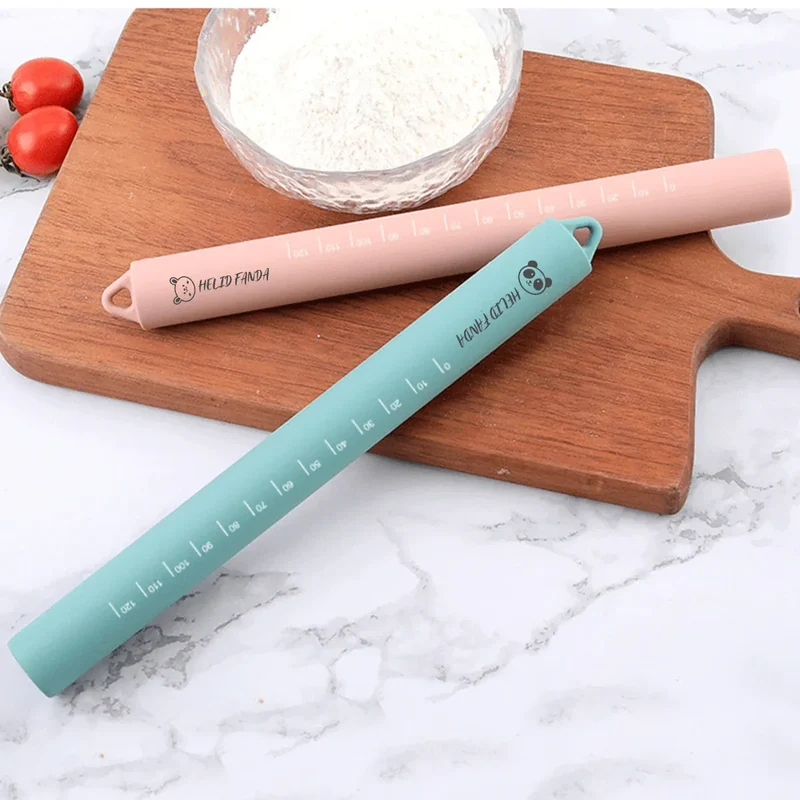 Rouleau à pâtisserie en silicone anti-adhérent avec noyau en acier inoxydable - Outil de cuisson multifonctionnel