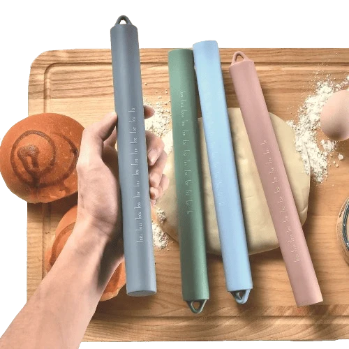 Rouleau à pâtisserie en silicone de 26 cm avec graduation - Outil de cuisson pour pâte et biscuits