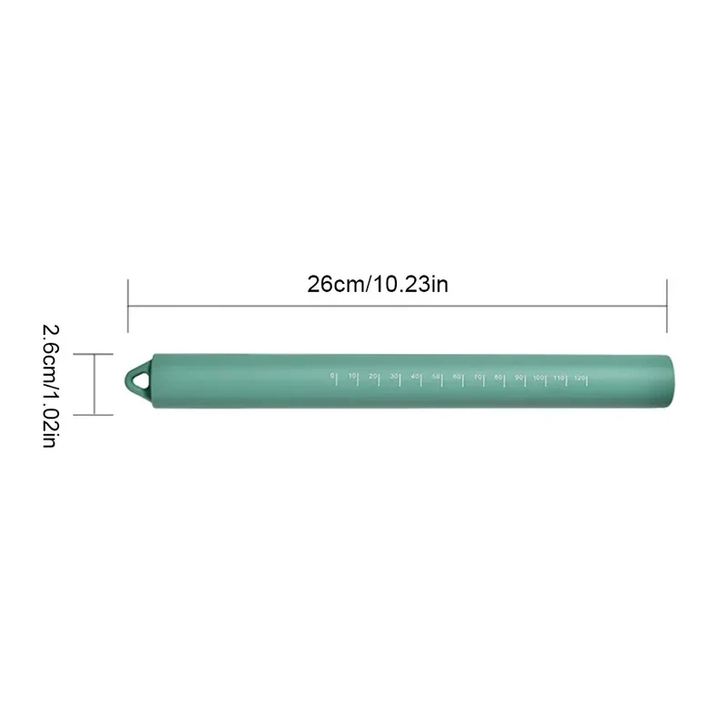 Rouleau à pâtisserie en silicone de 26 cm avec graduation - Outil de cuisson pour pâte et biscuits