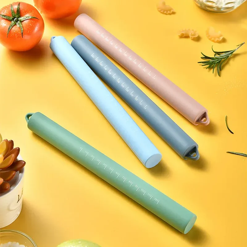 Rouleau à pâtisserie en silicone de 26 cm avec graduation - Outil de cuisson pour pâte et biscuits