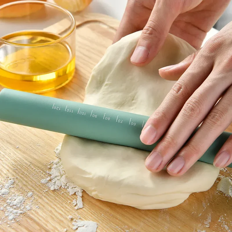 Rouleau à pâtisserie en silicone de 26 cm avec graduation - Outil de cuisson pour pâte et biscuits