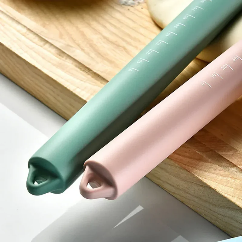 Rouleau à pâtisserie en silicone de 26 cm avec graduation - Outil de cuisson pour pâte et biscuits