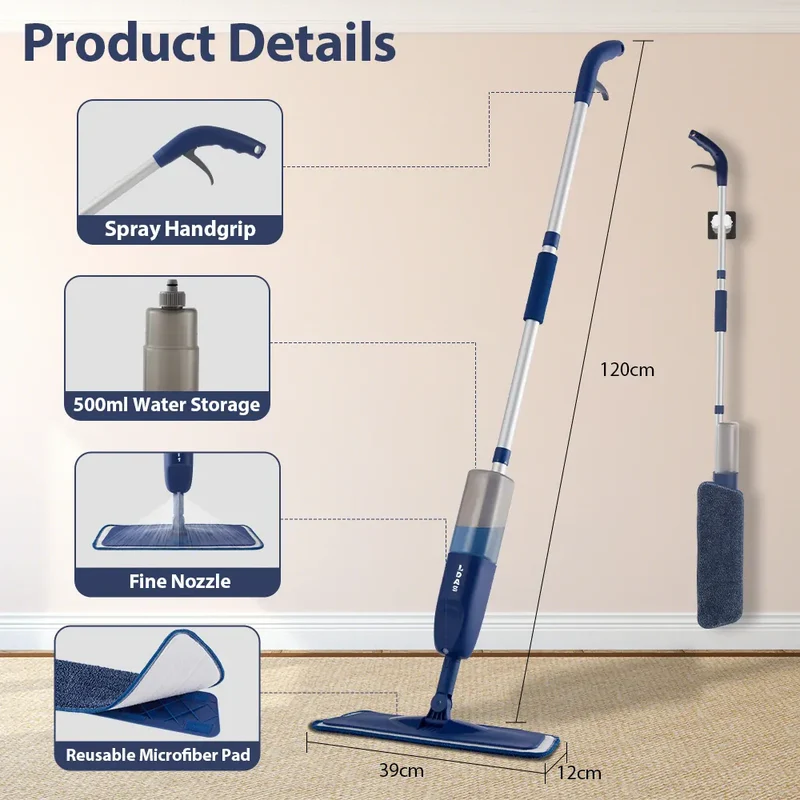 Balai Serpillère Vaporisateur pour la Cuisine (carrelage et bois)