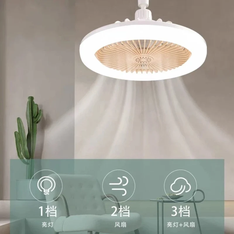 Ventilateur de Plafond avec Lampe LED E27 — 2-en-1, 3 Vitesses, Variateur & Télécommande