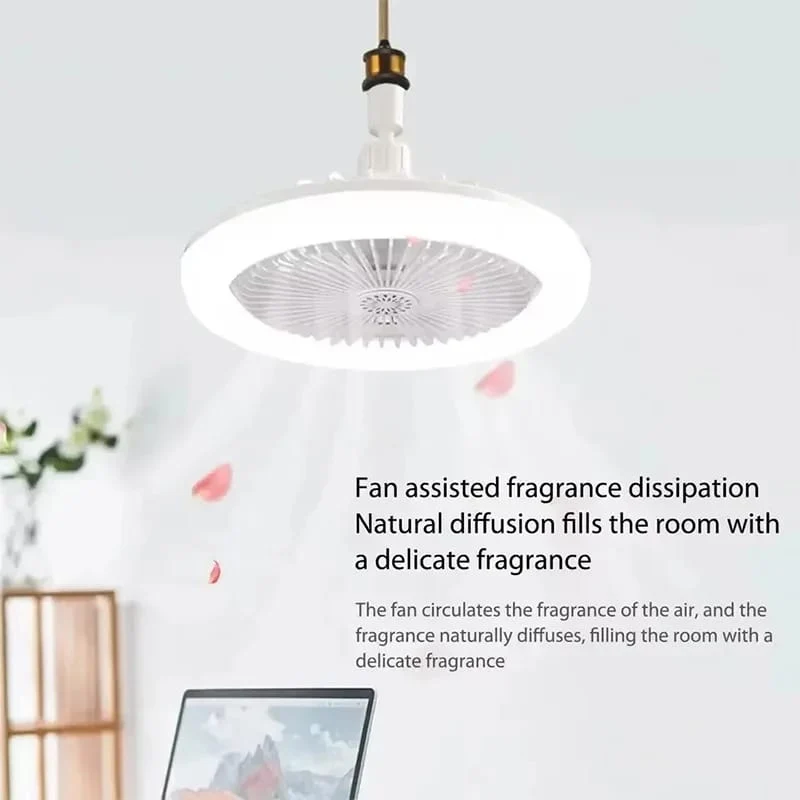 Ventilateur de Plafond avec Lampe LED E27 — 2-en-1, 3 Vitesses, Variateur & Télécommande